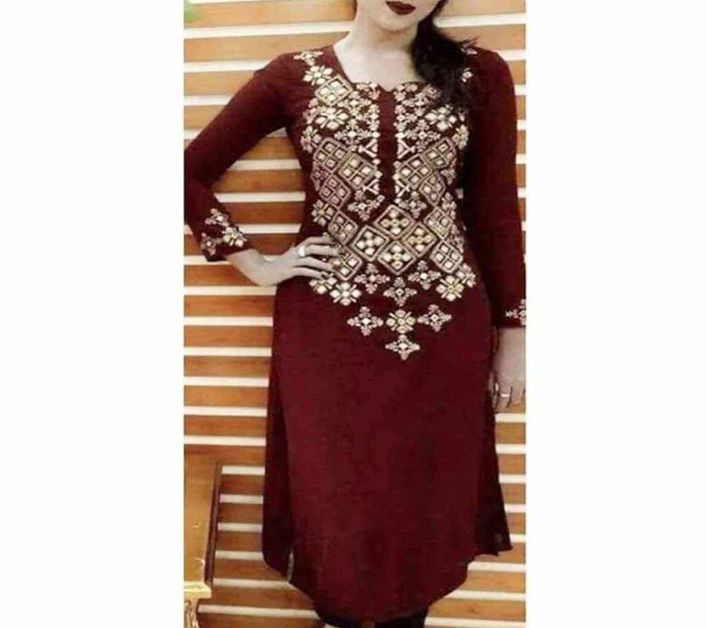 Semi-Stitched Embroidery Georgette Kameez Copy