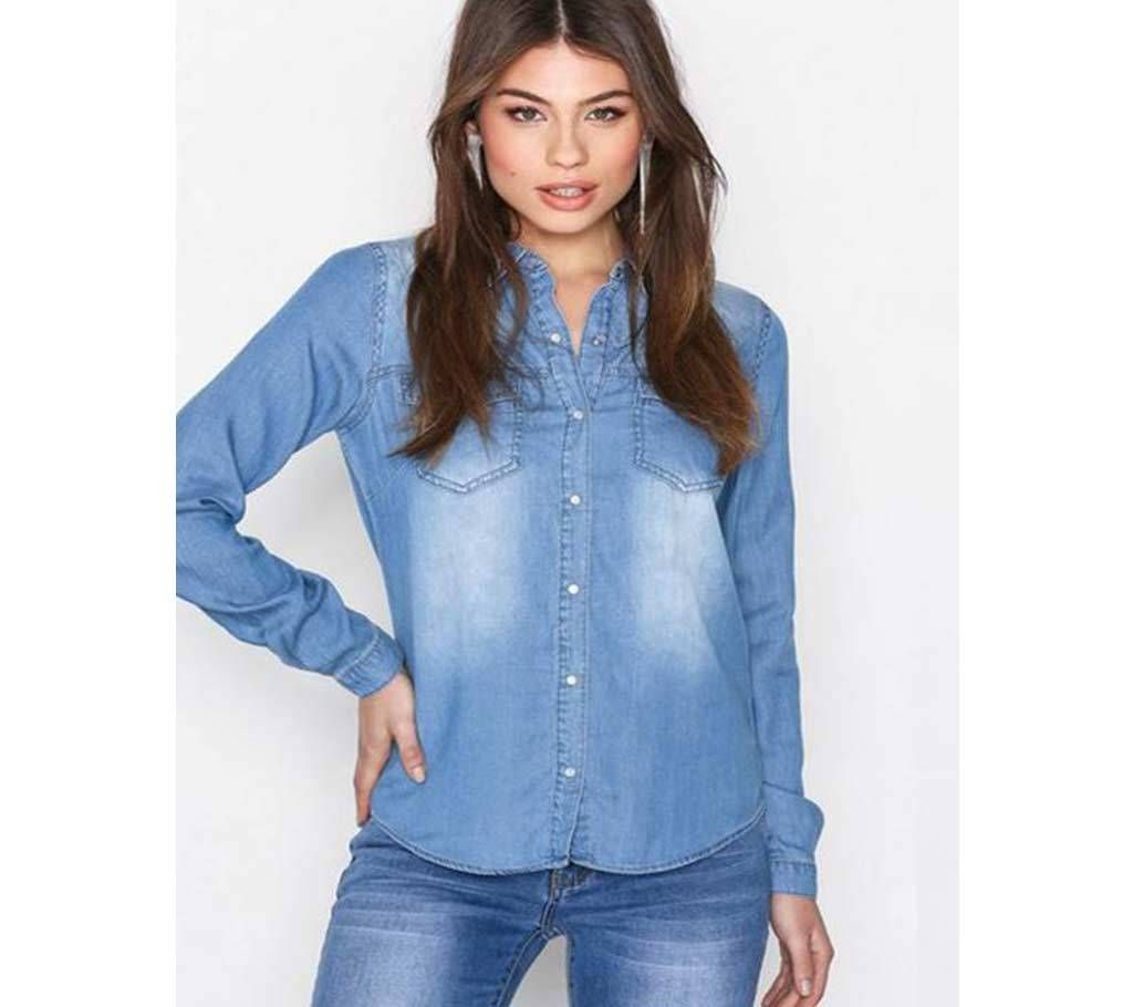 Ladies Full Sleeve Denim Casual Shirt