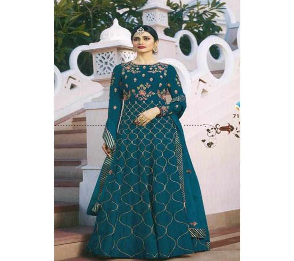 Unstitched Embroidery Georgette Gown