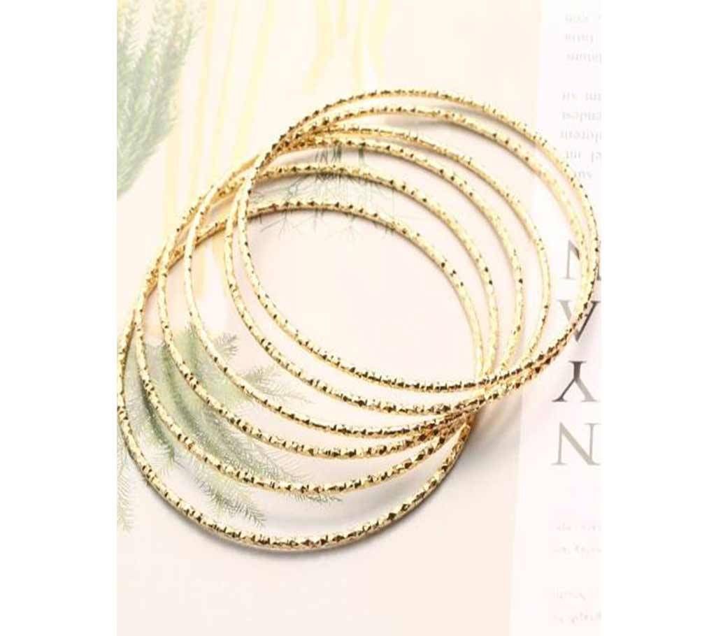 4Pcs/SET Trendy Gold Plated Bangles For Women 68mm