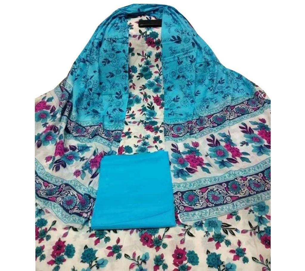 Unstitched skin printed cotton salwar kameez ST-81