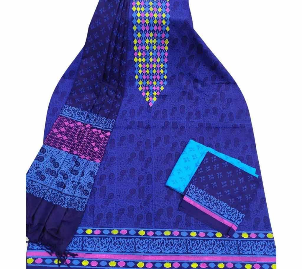 Unstitched Block Printed Cotton Salwar kameez fs-32