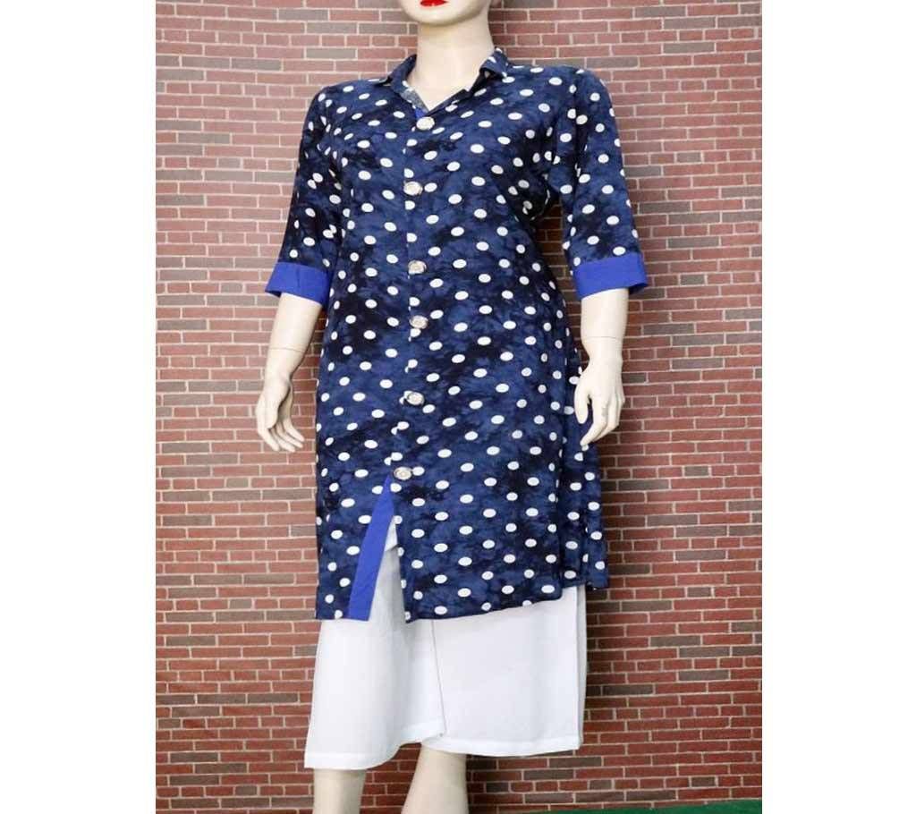 Full Sleeve Readymade Block Printed Lilien Tops For Woman