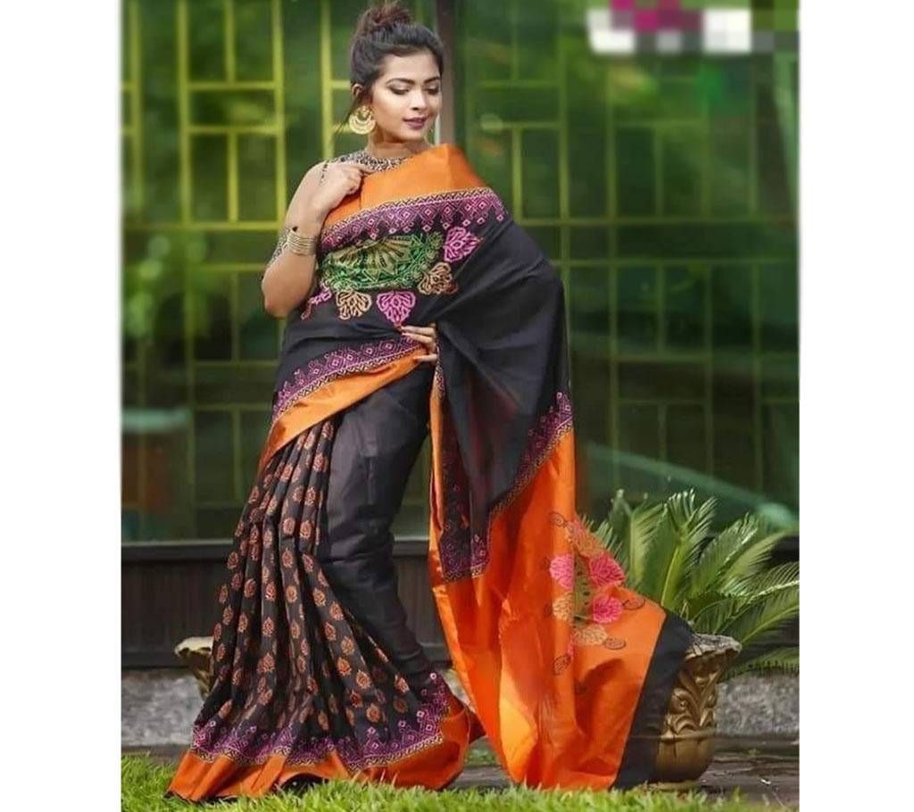 Half silk block sharee for women Without blouse piece 