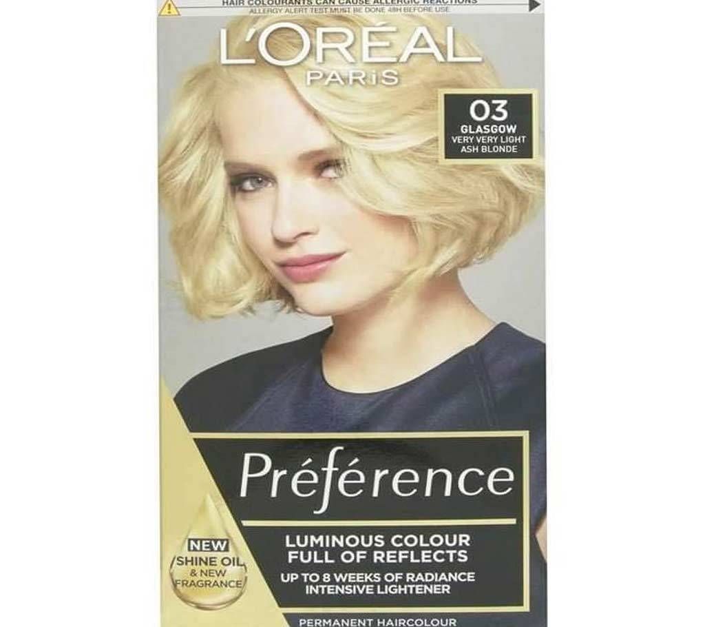  LOreal paris 03 Glasgow very very light ash blonde color-8.22 Oz-France
