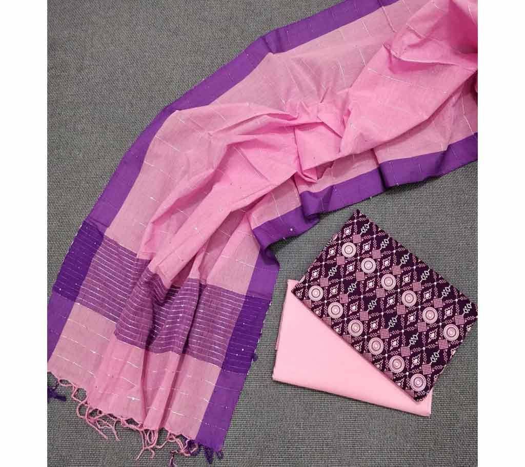 Unstitched Tat Original Cotton Multi Color Deshi Shalwar Kameez-17