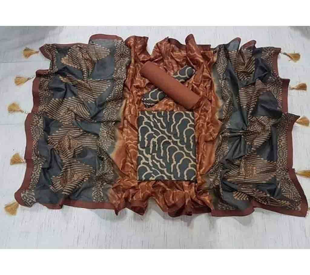 Bexi Voil Leach Vegetable Batik Three Piece For Women-36