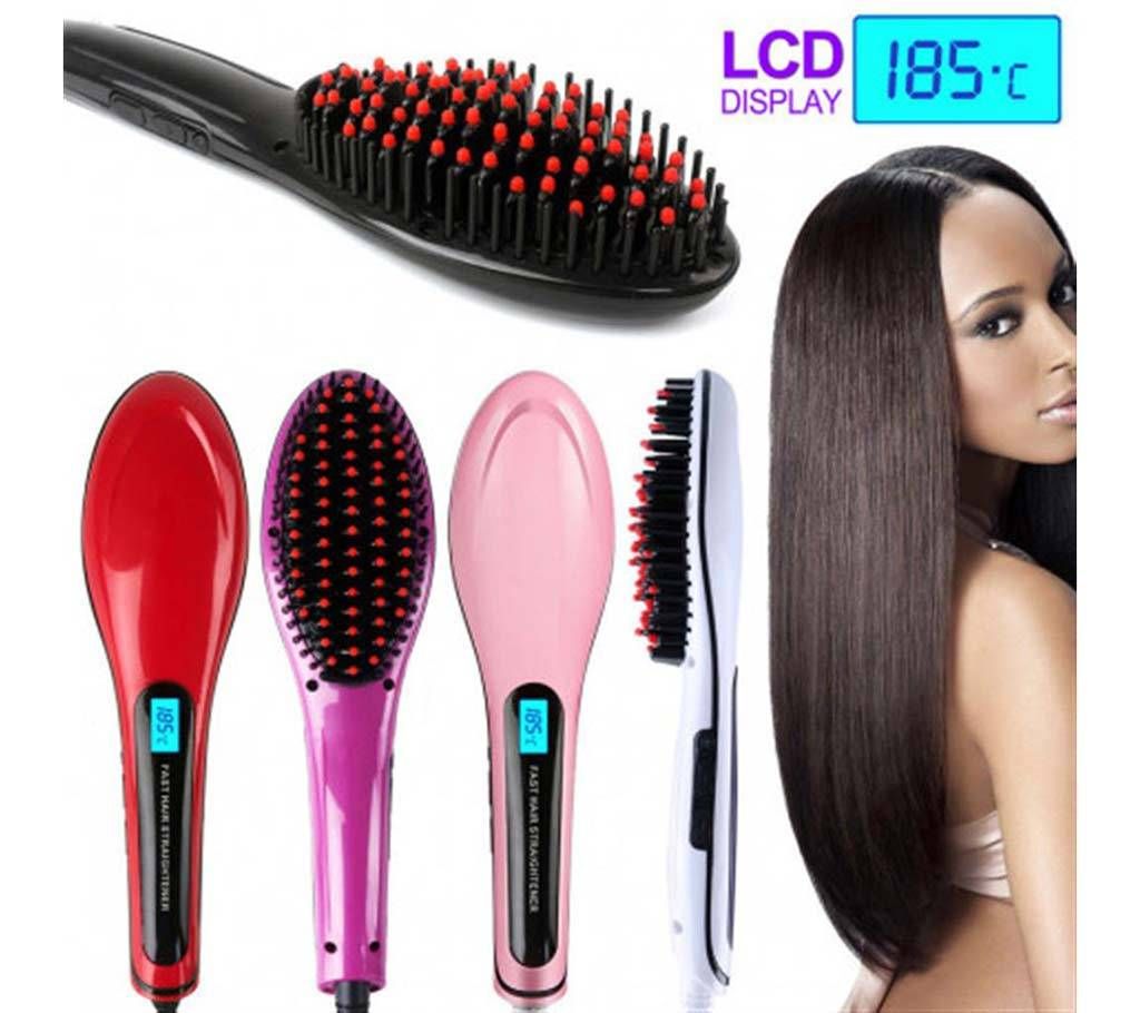 Brush hair straightener
