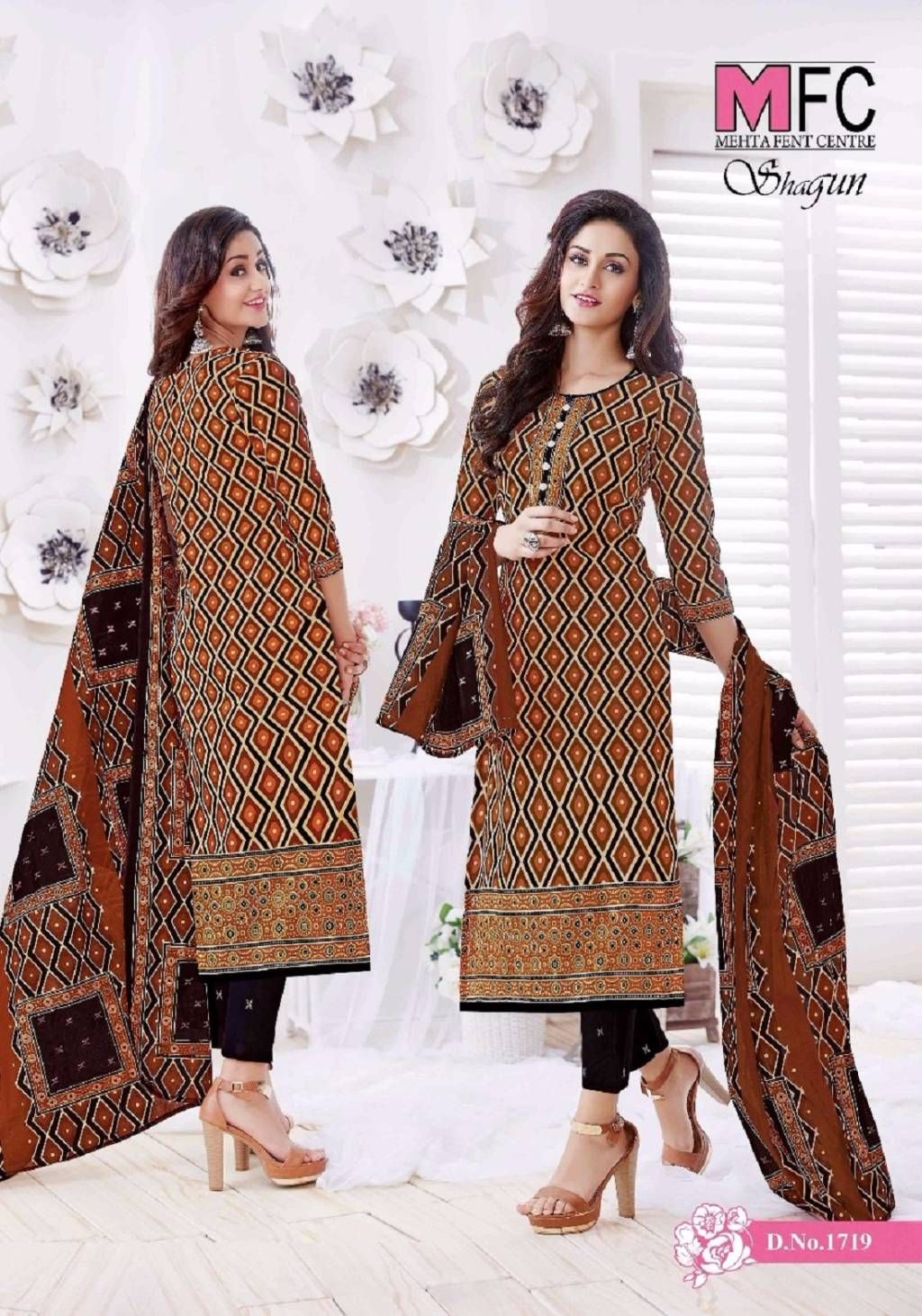 MFC SHAGUN Unstitched Lawn Three piece (1719)