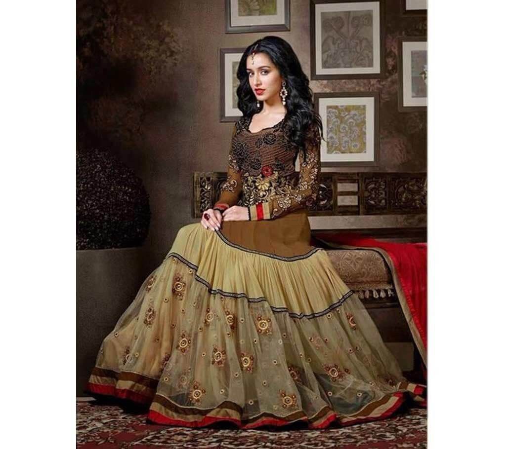 Unstitched Georgette Embroidery Long Party Suit (Copy)