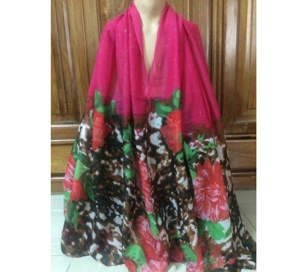Cotton shimmery floral maxi hijab
