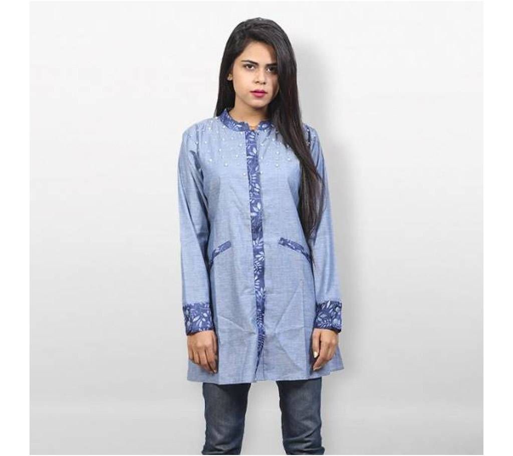 Sky Blue Cotton Top's for Women