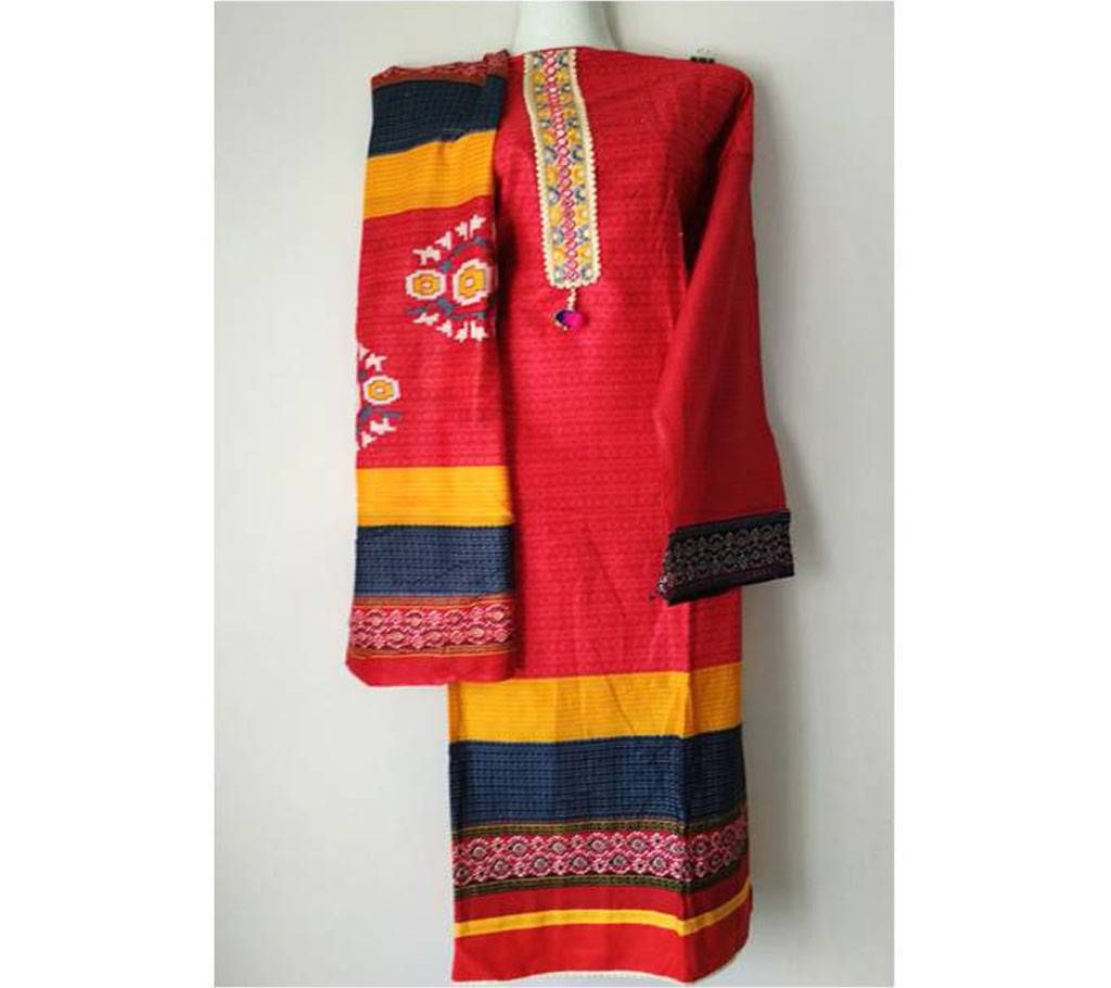 Unstitched Pure Cotton Printed Three piece