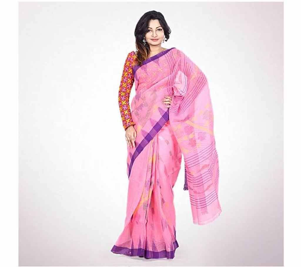 Indian Monipuri Taant Saree (Hot Pink)