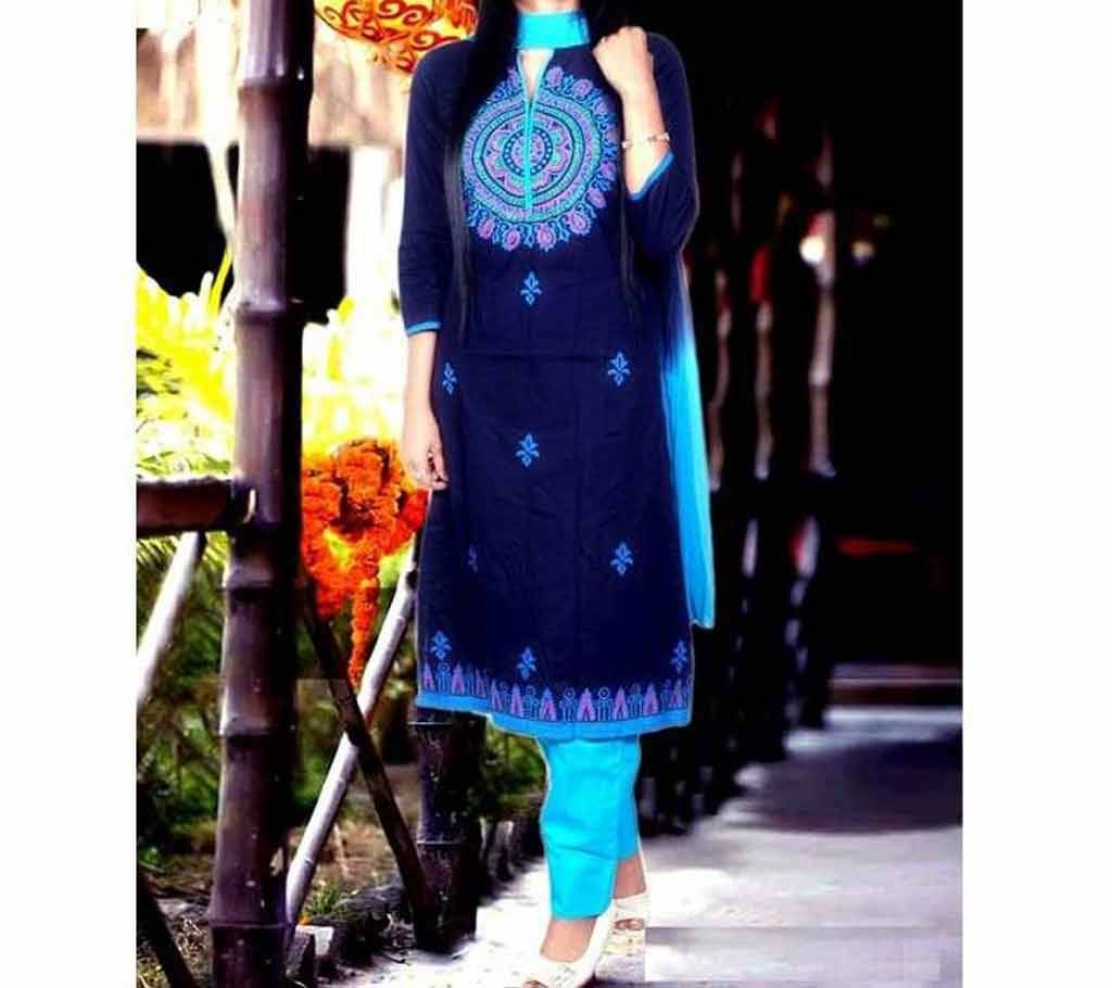 unstitched block printed cotton replica salwar kameez seblock-607