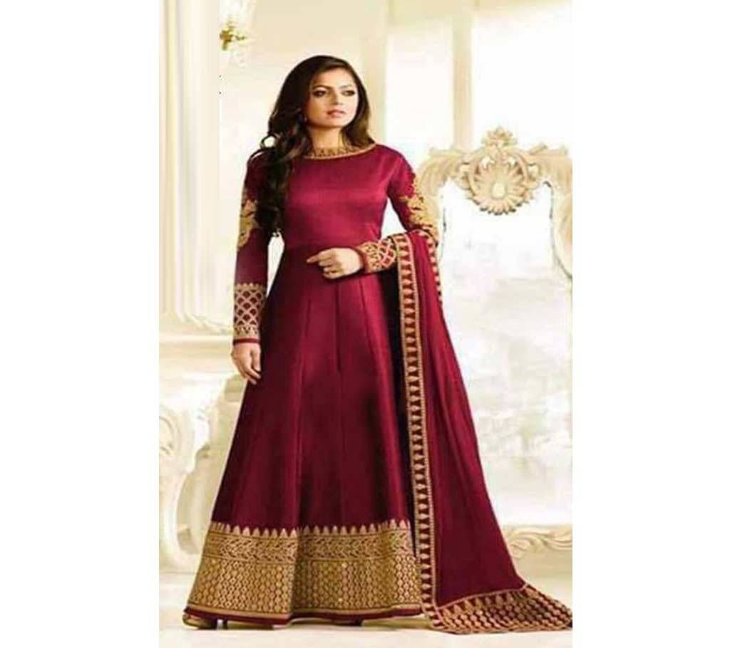 Indian Semi Stitched Georgette Three Pcs  - (Replica) 