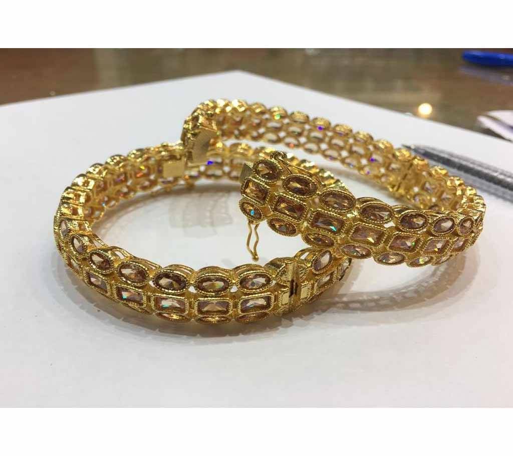 Indian Golden Plated Stone Crafted Bangles