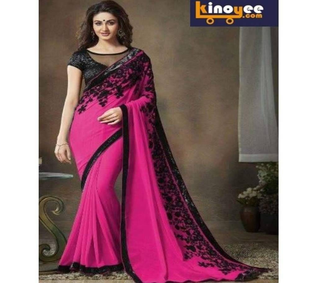 Indian Soft wet less Georgette Saree With Blouse piece