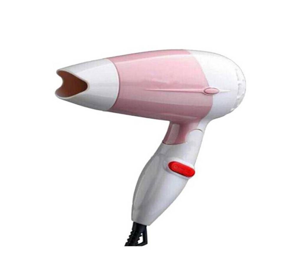 Nova Foldable Mini Travel Hair Dryer NV-258 - White and Pink