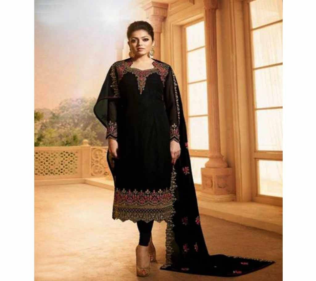 Unstitched Black Georgette Salwar Kameez For Women copy