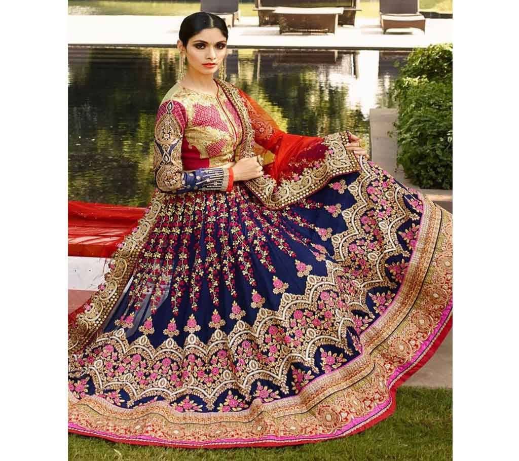 Un-stitched Heavy Embroidered Wedding Wear Lehenga