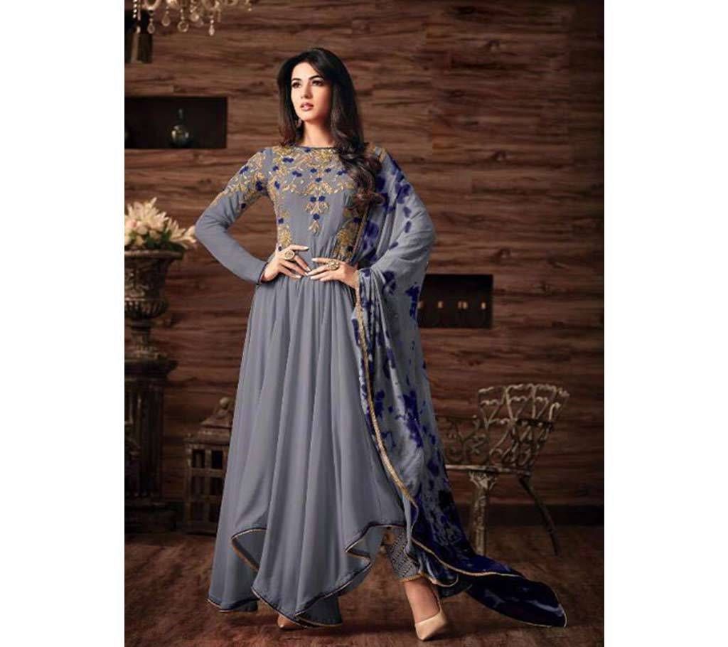 un-stitched georgette with embroidery salwar suit (Replica)