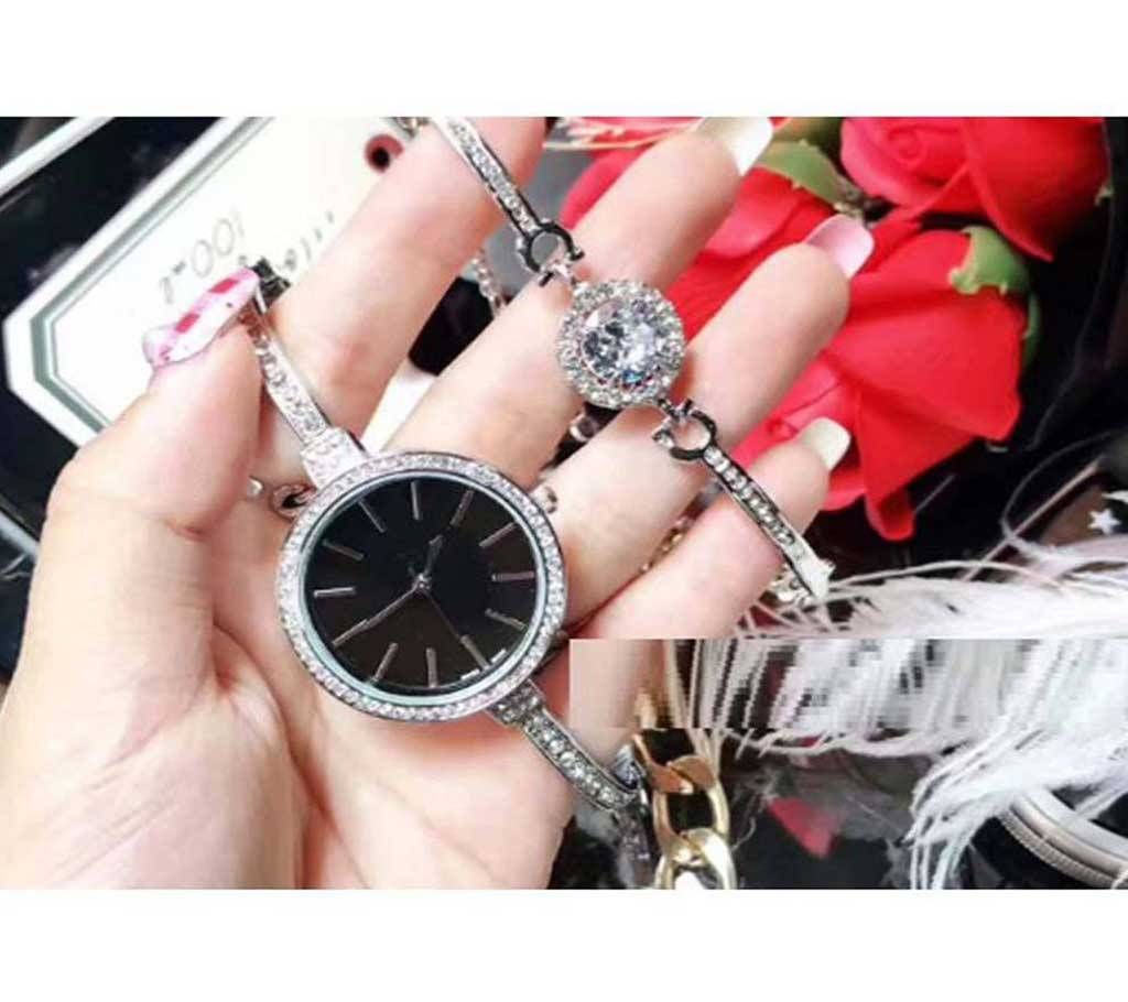 CK Black & Silver Watch with Bracelet