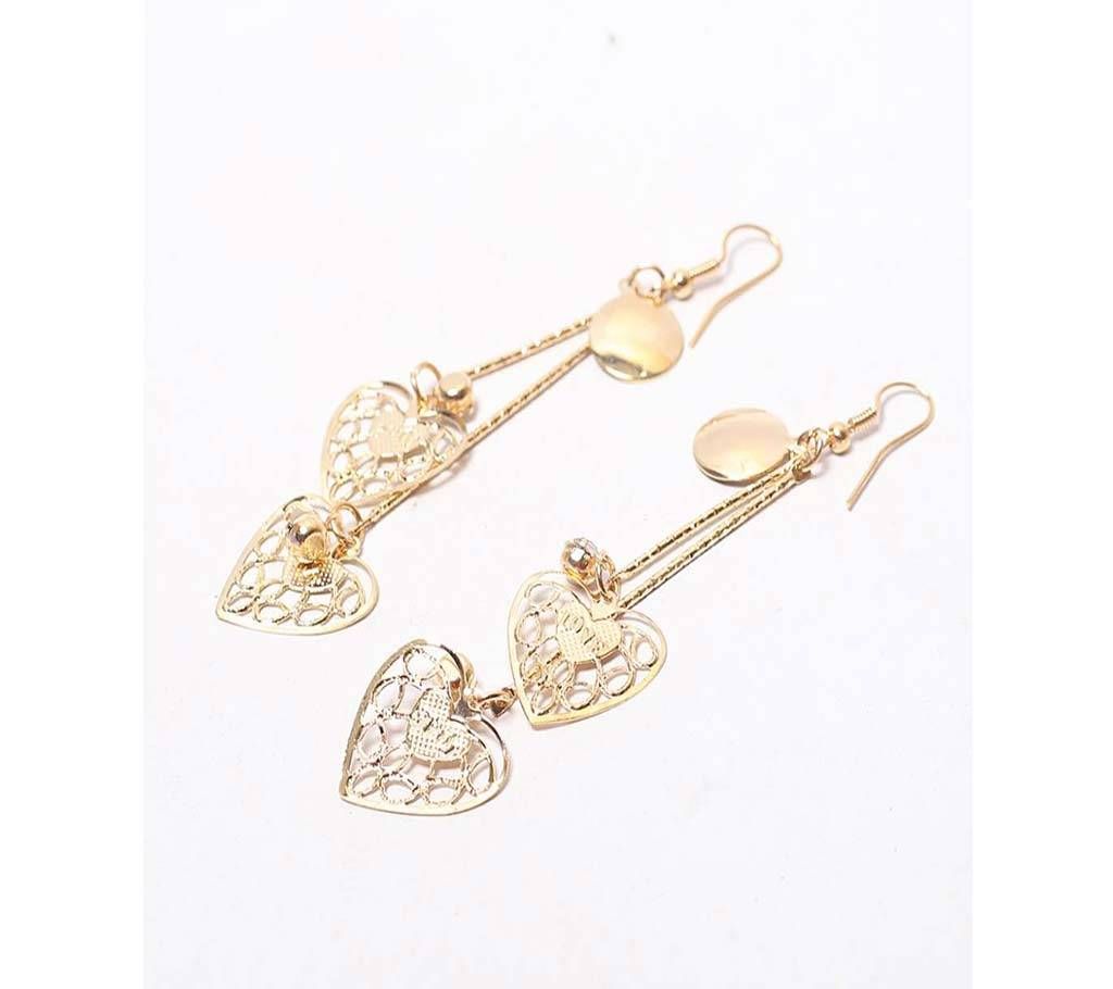 Gold Tone Alloy Jewelry For Women Feather Leaves Drop Earrings