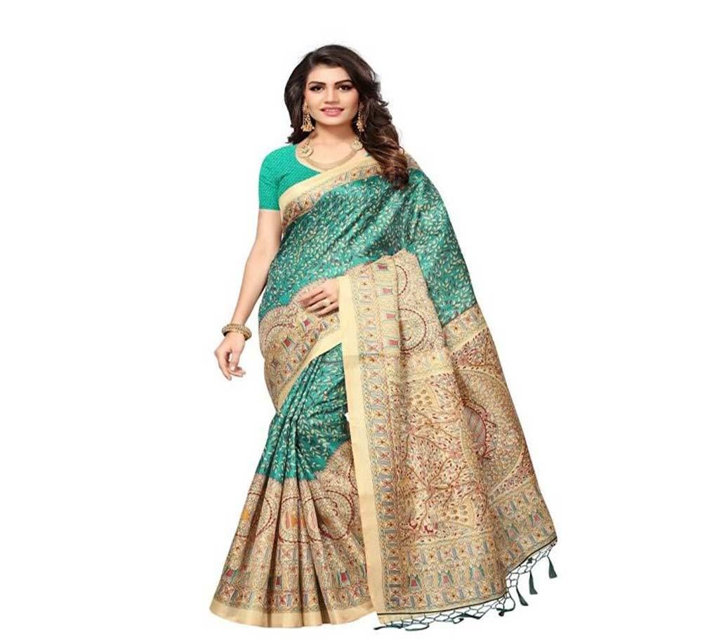 Mayshury Silk Saree - Aqua Green Mix Design  