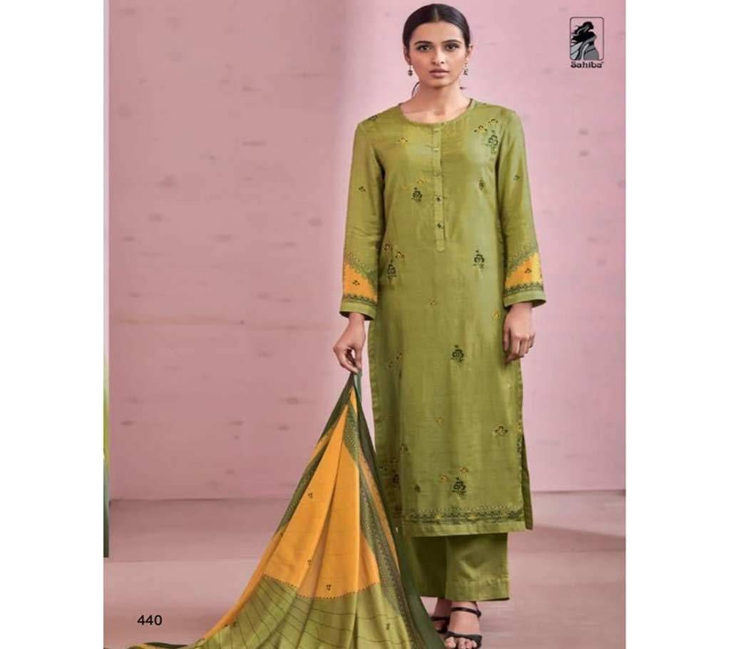 Sahiba Rose Pink - 440 Unstitched Cotton Three-piece