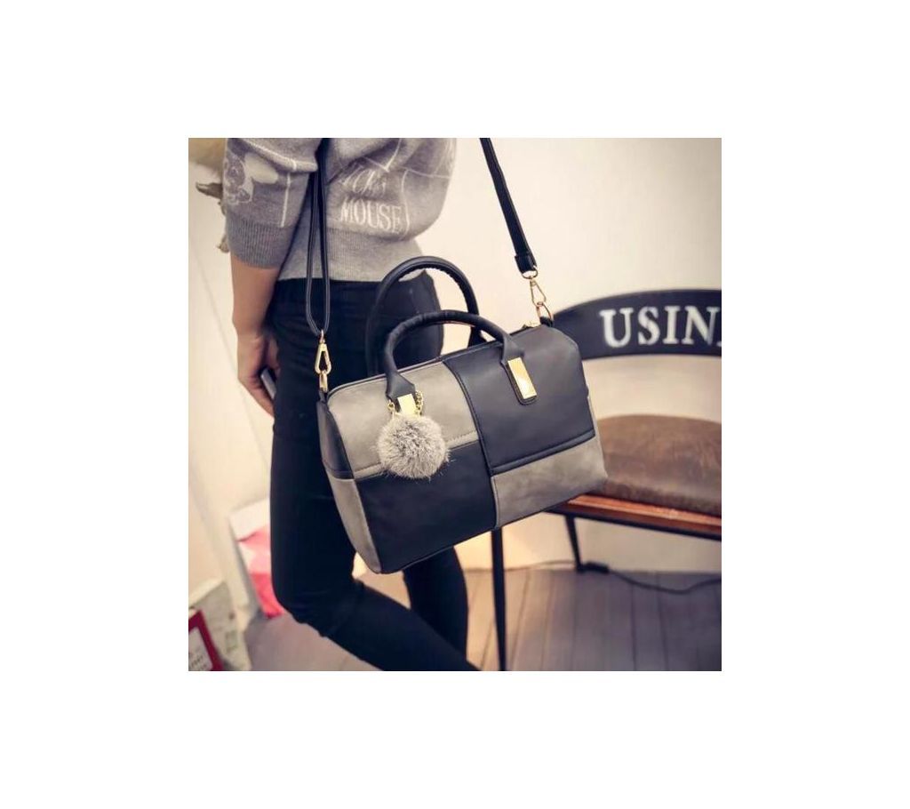 Women tote handbag sidebag 1832 Black & Grey