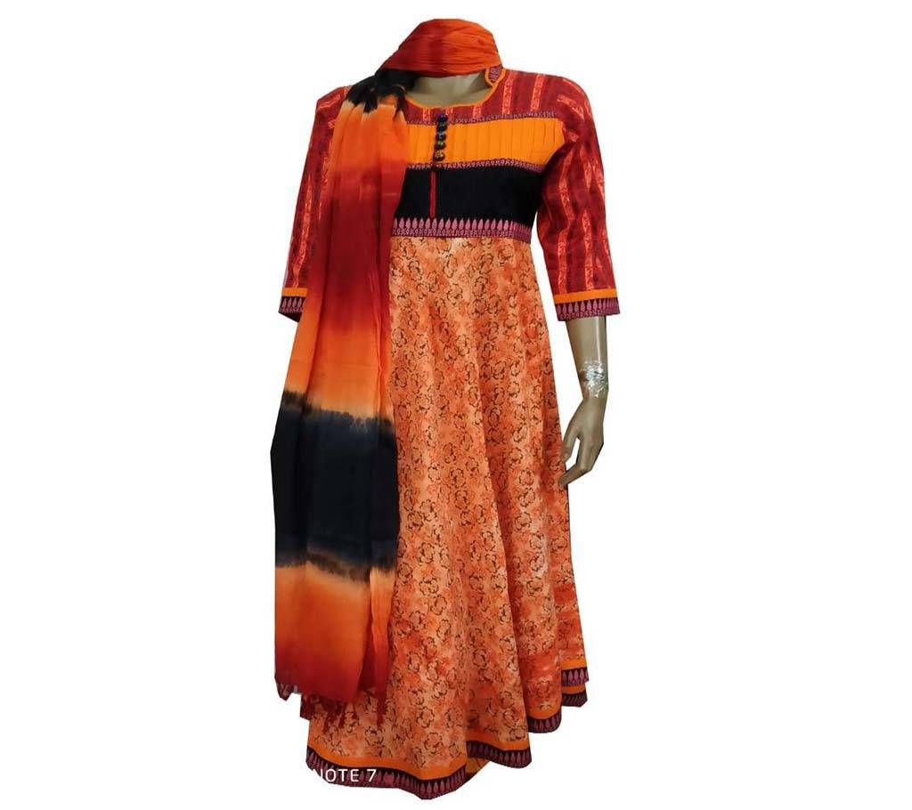 Orange two pc  kurti