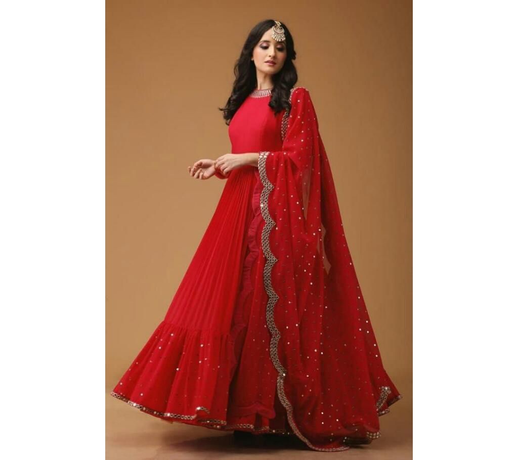Unstitched Georgette Long Styllsh Anarkali Dress