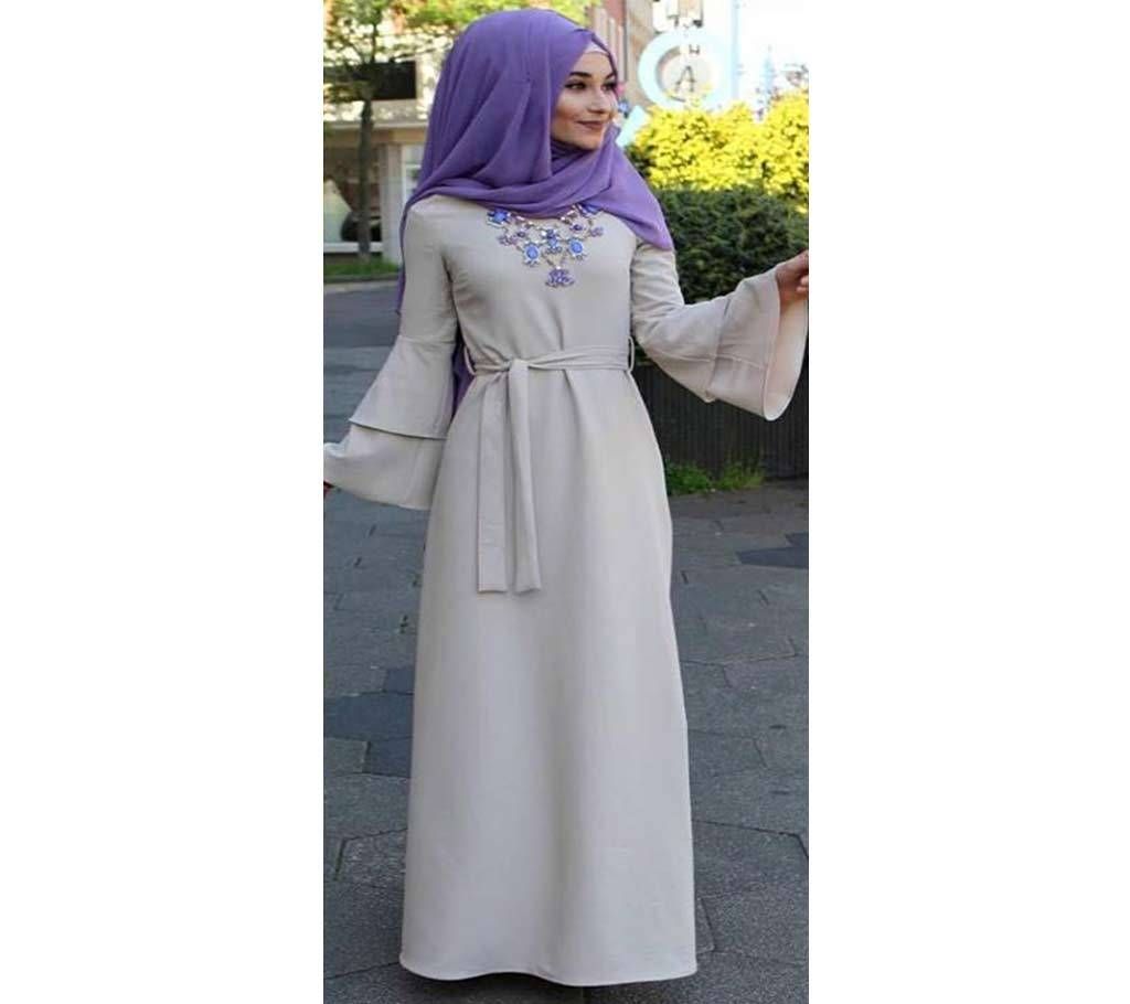 White Georgette  Borka For Women