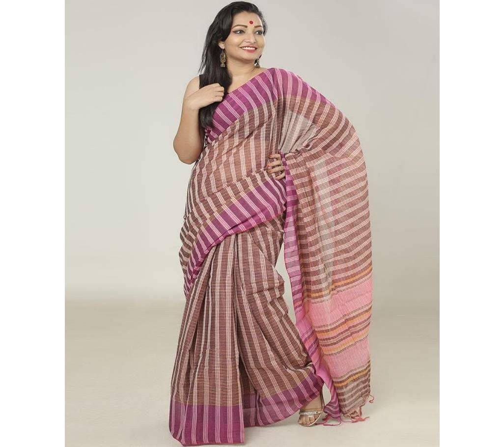 Magenta color handloom cotton
