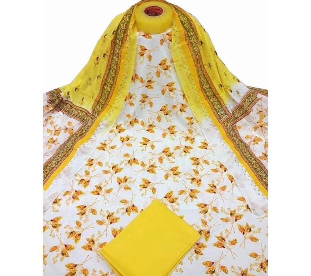 Unstitched Joy-Puri Cotton screen Printed Salwar Kameez