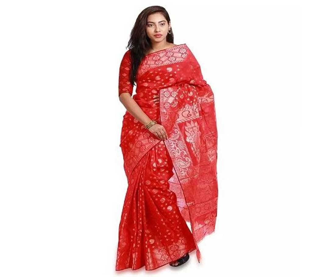 Original Red Jamdani Saree For Woman