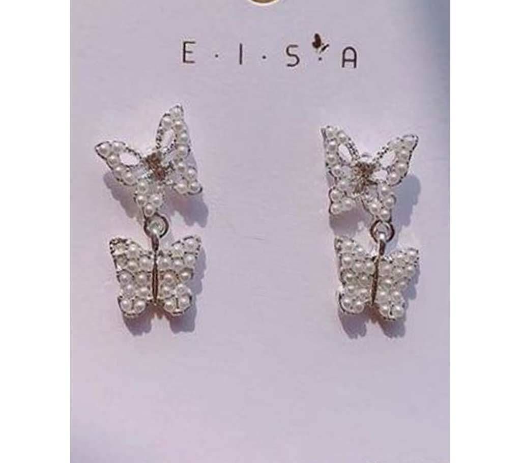 Crystal Cute  Simple Butterfly Stud Earrings For Women