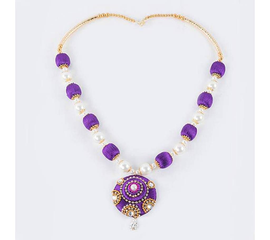 Purple Color Silk Thread Necklace