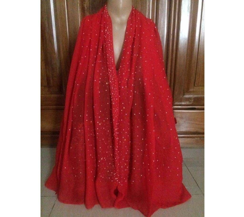 Soft georgette hijab with golden stud
