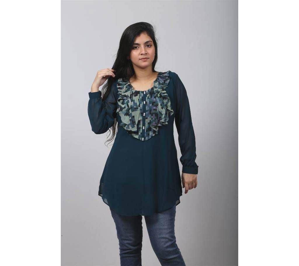 Navy Blue Georgette Tops for Women