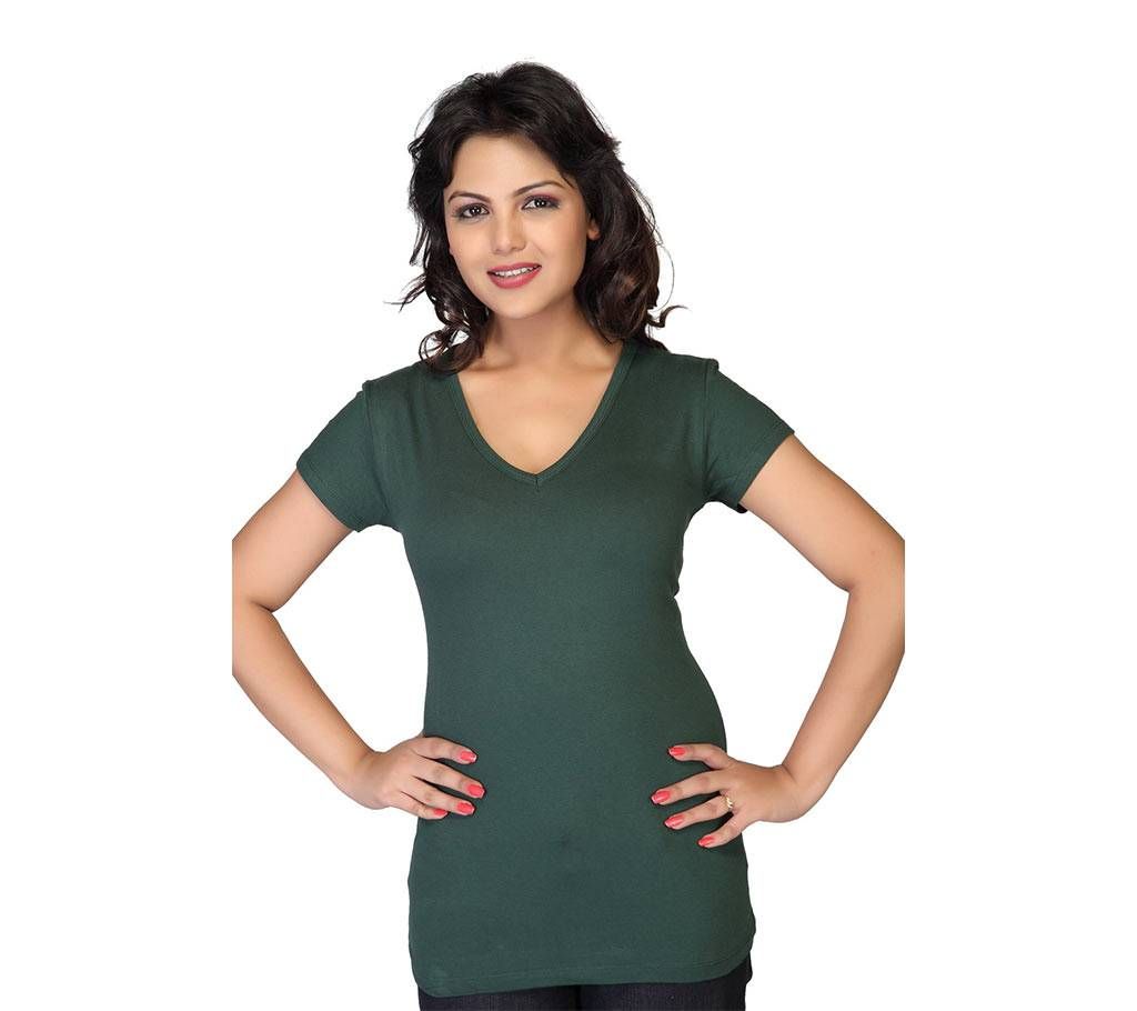 Clifton Womens Plain T-Shirt--Bottle Green
