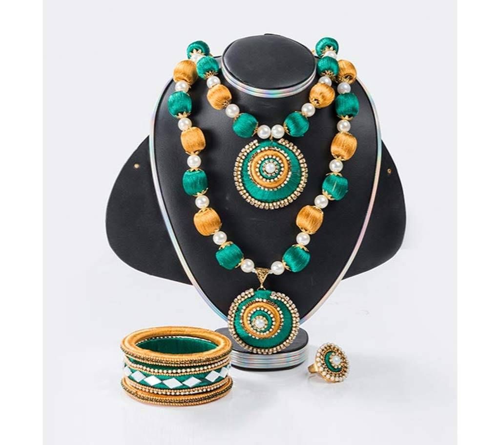 Multi Color Silk Thread Jewlary Set