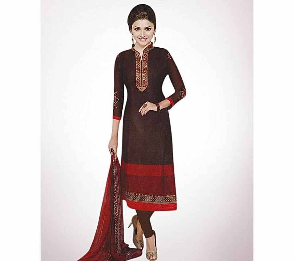 Unstitched Black and Red Cotton 3 piece - Copy