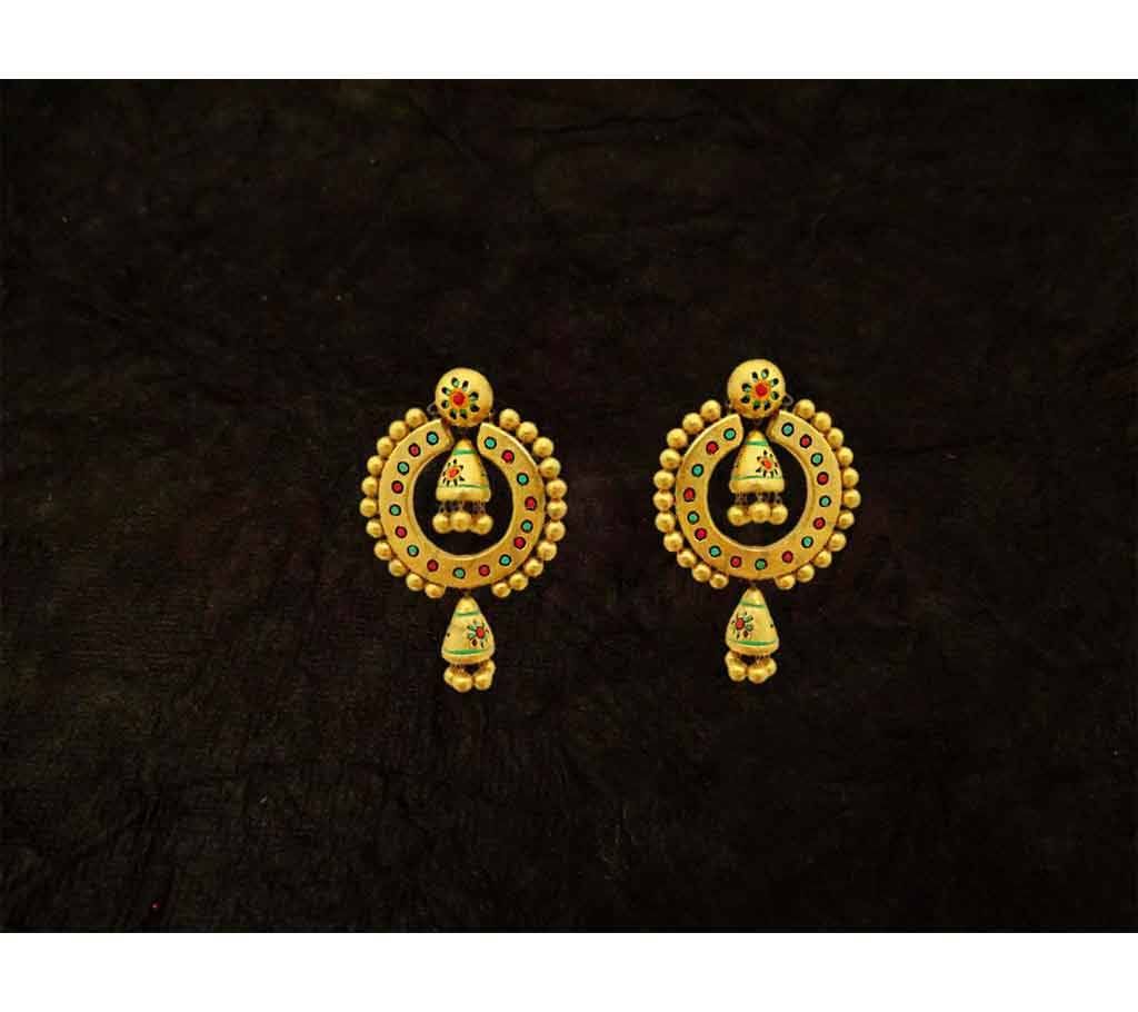 POLO BELL TERRACOTTA JHUMKI EARRINGS (by Pink Point - ER-5505-36)