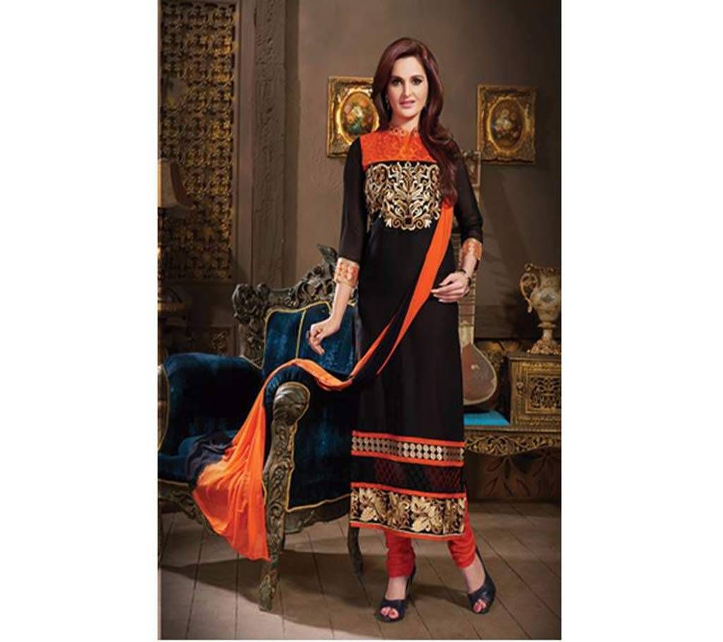 Georgette Unstitched Embroidery three Piece - Copy