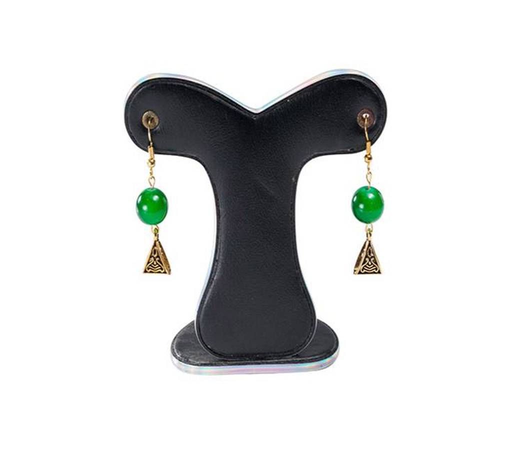 Green Color Artificial Pearl Earring