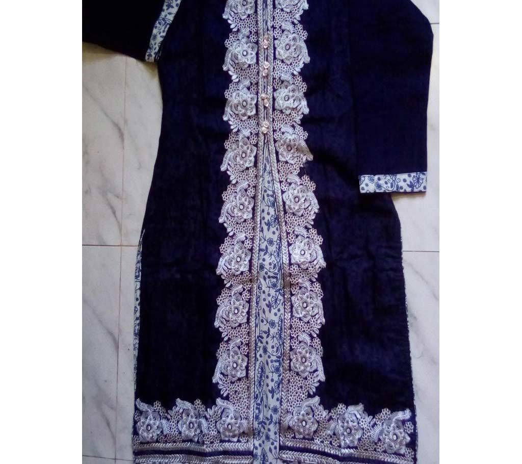 Indian Linen Kurti with Palazzo-Orna