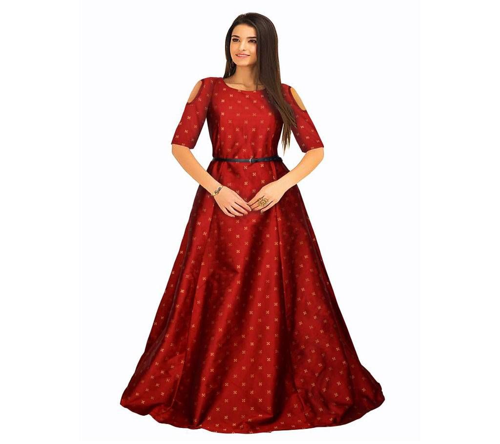 Sofiya Stitched Red Color Gown