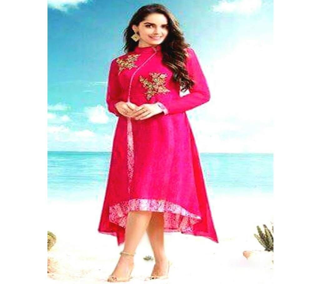 Unstitched Pink Georgette Kurti 
